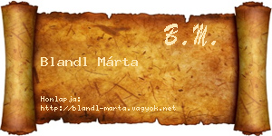 Blandl Márta névjegykártya