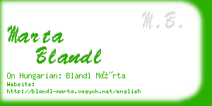 marta blandl business card